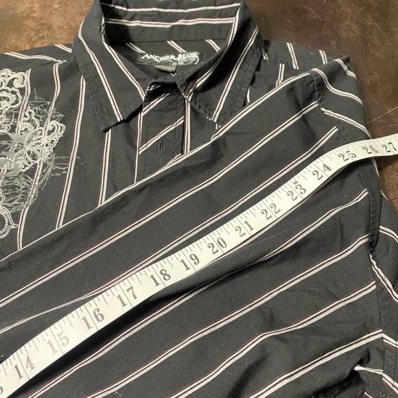 Anchor Blue Vintage Y2K Stripped Embroidered Button Down Shirt Men's Size XL - Picture 10 of 11